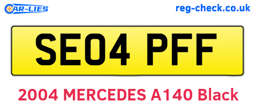 SE04PFF are the vehicle registration plates.