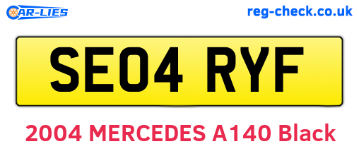 SE04RYF are the vehicle registration plates.