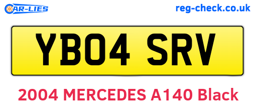 YB04SRV are the vehicle registration plates.