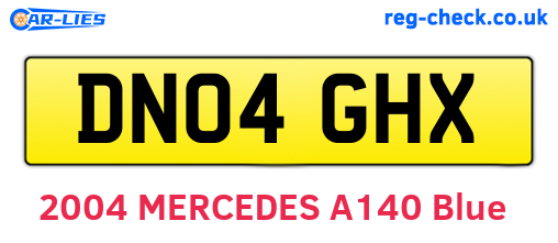DN04GHX are the vehicle registration plates.
