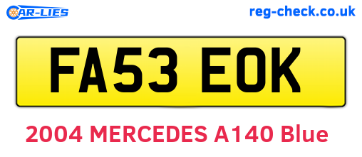 FA53EOK are the vehicle registration plates.