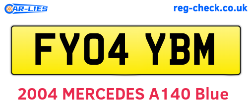 FY04YBM are the vehicle registration plates.
