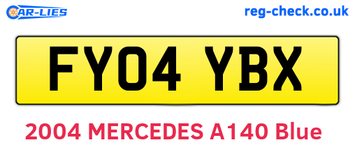 FY04YBX are the vehicle registration plates.