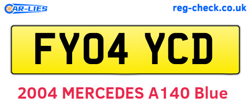 FY04YCD are the vehicle registration plates.