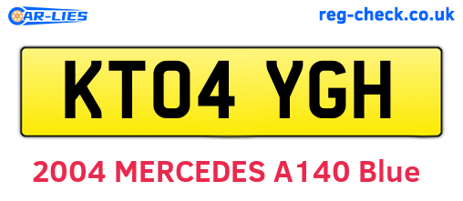 KT04YGH are the vehicle registration plates.