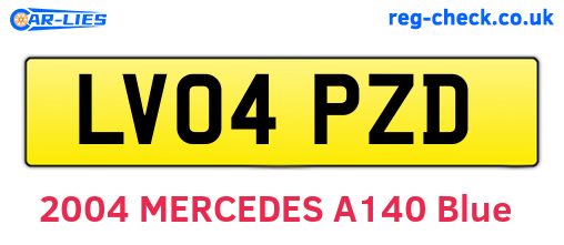 LV04PZD are the vehicle registration plates.