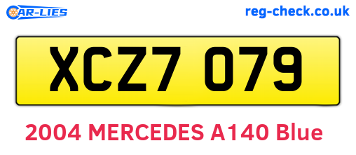 XCZ7079 are the vehicle registration plates.