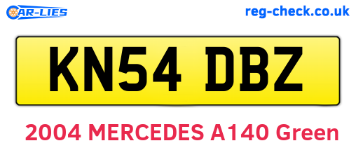 KN54DBZ are the vehicle registration plates.
