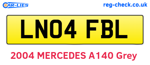 LN04FBL are the vehicle registration plates.