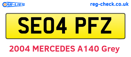 SE04PFZ are the vehicle registration plates.