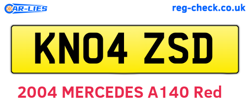 KN04ZSD are the vehicle registration plates.