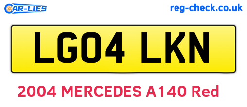 LG04LKN are the vehicle registration plates.