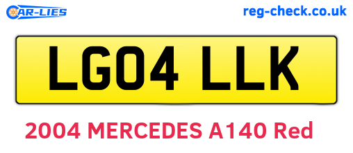 LG04LLK are the vehicle registration plates.