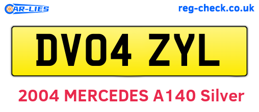 DV04ZYL are the vehicle registration plates.