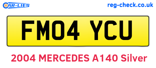 FM04YCU are the vehicle registration plates.