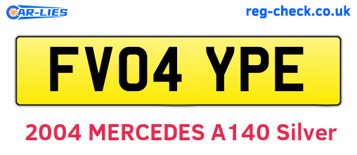 FV04YPE are the vehicle registration plates.