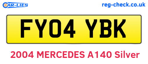 FY04YBK are the vehicle registration plates.