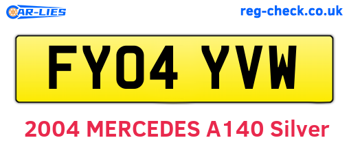 FY04YVW are the vehicle registration plates.