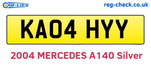 KA04HYY are the vehicle registration plates.