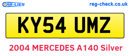 KY54UMZ are the vehicle registration plates.