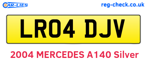 LR04DJV are the vehicle registration plates.
