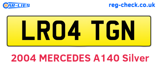 LR04TGN are the vehicle registration plates.