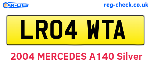 LR04WTA are the vehicle registration plates.