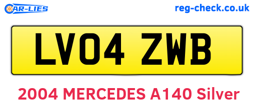 LV04ZWB are the vehicle registration plates.