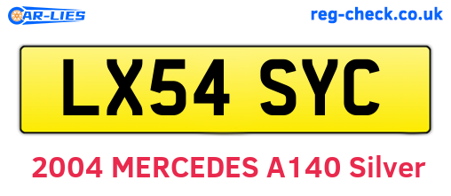 LX54SYC are the vehicle registration plates.