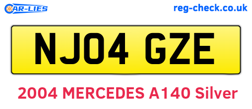 NJ04GZE are the vehicle registration plates.