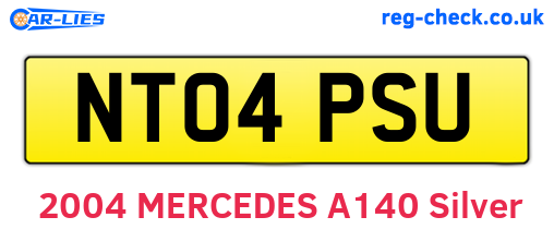 NT04PSU are the vehicle registration plates.
