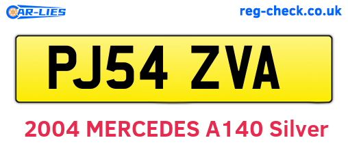 PJ54ZVA are the vehicle registration plates.