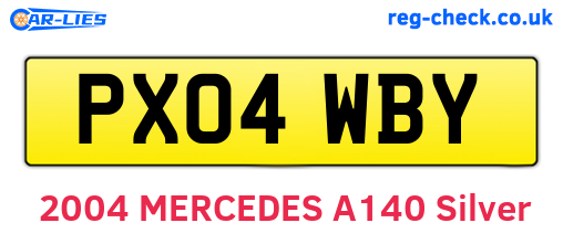 PX04WBY are the vehicle registration plates.