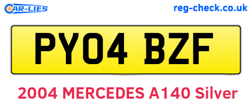 PY04BZF are the vehicle registration plates.