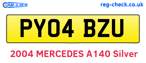 PY04BZU are the vehicle registration plates.