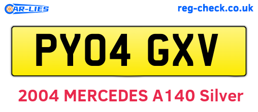 PY04GXV are the vehicle registration plates.