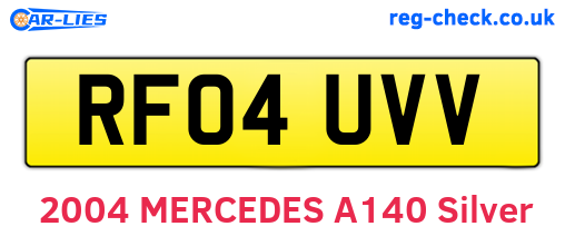RF04UVV are the vehicle registration plates.