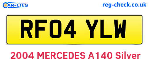 RF04YLW are the vehicle registration plates.