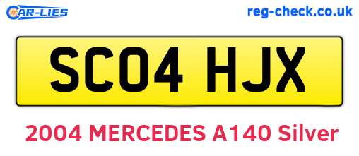 SC04HJX are the vehicle registration plates.