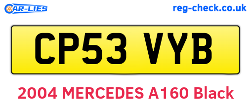 CP53VYB are the vehicle registration plates.