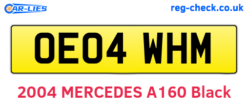 OE04WHM are the vehicle registration plates.