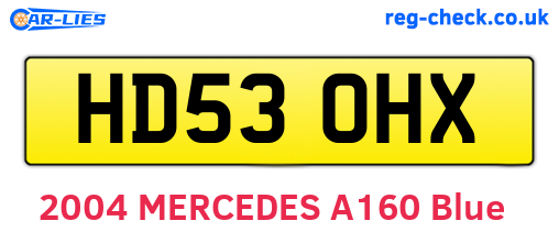 HD53OHX are the vehicle registration plates.