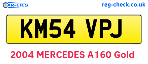 KM54VPJ are the vehicle registration plates.