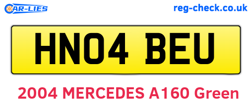 HN04BEU are the vehicle registration plates.