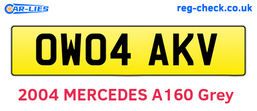 OW04AKV are the vehicle registration plates.