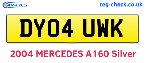 DY04UWK are the vehicle registration plates.