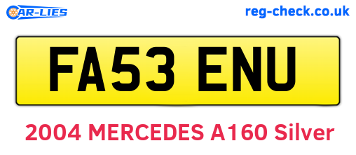 FA53ENU are the vehicle registration plates.