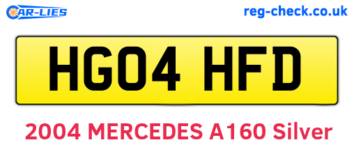 HG04HFD are the vehicle registration plates.