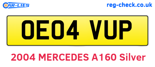 OE04VUP are the vehicle registration plates.