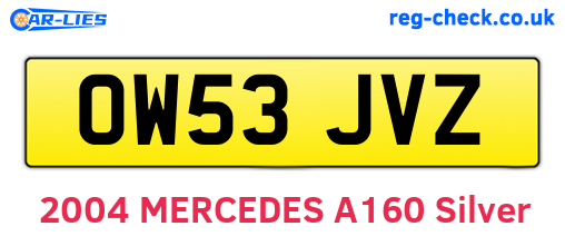 OW53JVZ are the vehicle registration plates.